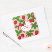 Berry Sweet Raspberry Kids Verjaardagsfeestje - Vierkante Sticker (Envelop)