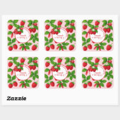 Berry Sweet Raspberry Kids Verjaardagsfeestje - Vierkante Sticker (Vel)