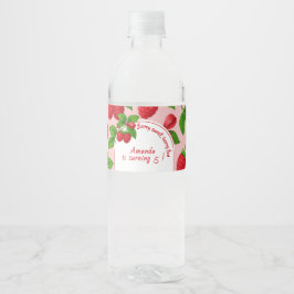 Berry Sweet Raspberry Kids Verjaardagsfeestje - Waterfles Etiket