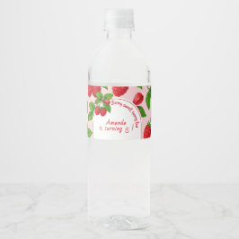 Berry Sweet Raspberry Kids Verjaardagsfeestje - Waterfles Etiket