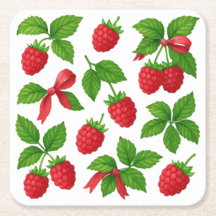 Berry Sweet Raspberry verjaardagsfeestje - Kartonnen Onderzetters