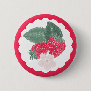 Berry Sweet Red aardbeien Ronde Button 5,7 Cm