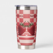 Berry Sweet Red Checkered Strawberry Tumbler Geïsoleerde Drinkbeker (Rechts)