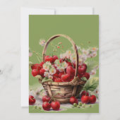 Berry Sweet Red Girl Cherry Baby shower Kaart (Achterkant)