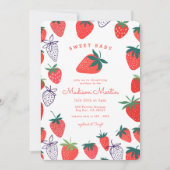 Berry Sweet Red Strawberry Baby shower Kaart (Voorkant)