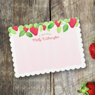 Berry Sweet Red Strawberry Baby shower Notitiekaar Kaart