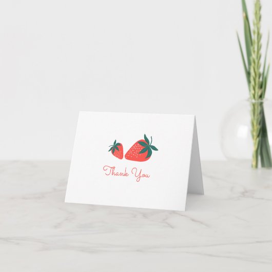 Berry Sweet Red Strawberry Dank je Bedankkaart (Voorkant)
