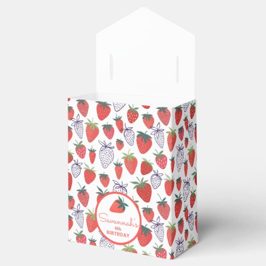 Berry Sweet Red Strawberry Verjaardag Favoriet Box Bedankdoosjes (Geopend)