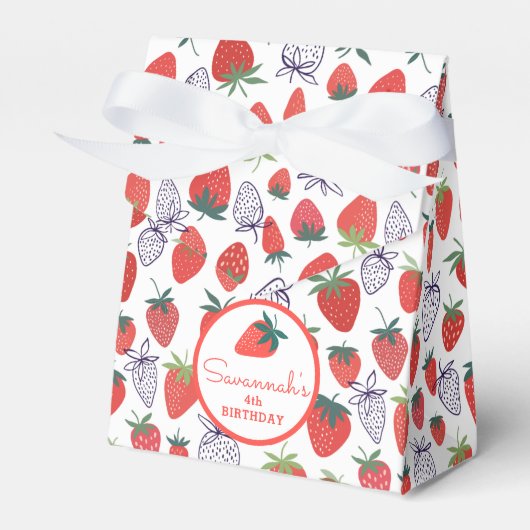Berry Sweet Red Strawberry Verjaardag Favoriet Box Bedankdoosjes (Voorkant Zijde)