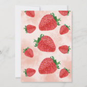 Berry Sweet Red Strawberry Waterverf Baby shower Kaart (Achterkant)