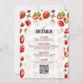 Berry Sweet Red White Baby shower Details Kaart (Voorkant)