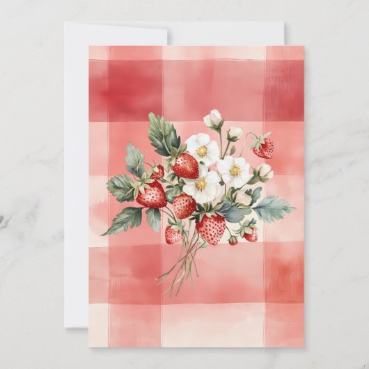 Berry Sweet Rode Aardbei Meisje Baby shower Kaart (Achterkant)