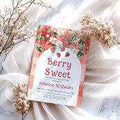 Berry Sweet Rode Aardbei Meisje Baby shower Kaart