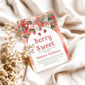 Berry Sweet Rode Aardbei Meisje Baby shower Kaart