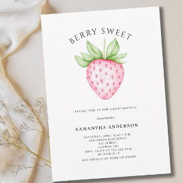 Berry Sweet Roze Aardbei Meisje Baby shower Kaart