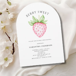 Berry Sweet Roze Aardbei Meisje Baby shower Kaart