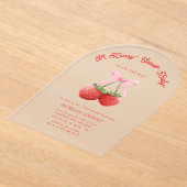 Berry Sweet Roze Coquette Baby shower Acryl Uitnodigingen (Laagn)