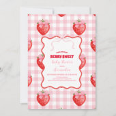 Berry Sweet Roze Coquette Baby shower Kaart (Voorkant)