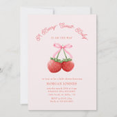 Berry Sweet Roze Coquette Baby shower Kaart (Voorkant)