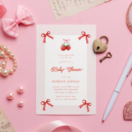 Berry Sweet Roze Coquette Baby shower Kaart