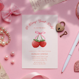 Berry Sweet Roze Coquette Baby shower Kaart