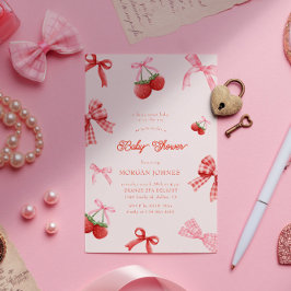 Berry Sweet Roze Coquette Baby shower Kaart