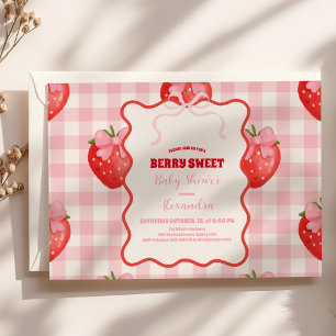 Berry Sweet Roze Coquette Baby shower Kaart