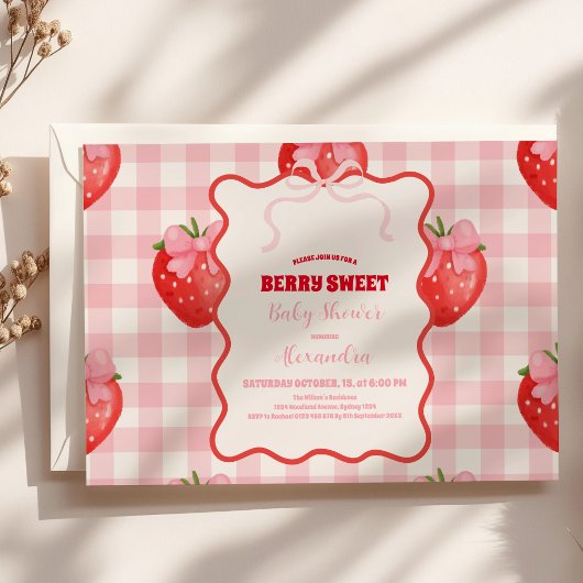 Berry Sweet Roze Coquette Baby shower Kaart