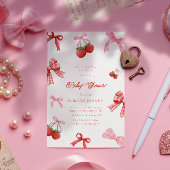 Berry Sweet Roze Coquette Baby shower Kaart