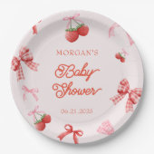 Berry Sweet Roze Coquette Baby shower Papieren Bordje (Voorkant)