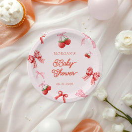 Berry Sweet Roze Coquette Baby shower Papieren Bordje