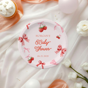 Berry Sweet Roze Coquette Baby shower Papieren Bordje