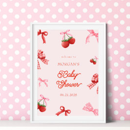 Berry Sweet Roze Coquette Baby shower Poster
