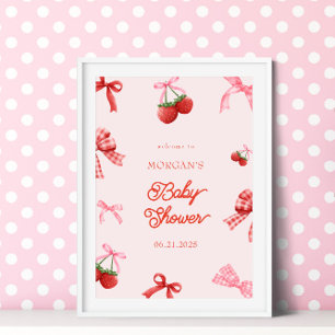 Berry Sweet Roze Coquette Baby shower Poster