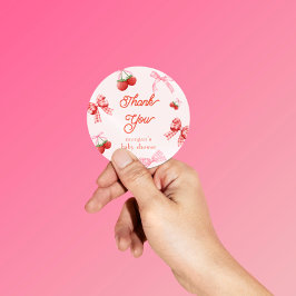 Berry Sweet Roze Coquette Baby shower Ronde Sticker