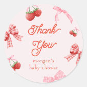 Berry Sweet Roze Coquette Baby shower Ronde Sticker (Voorkant)