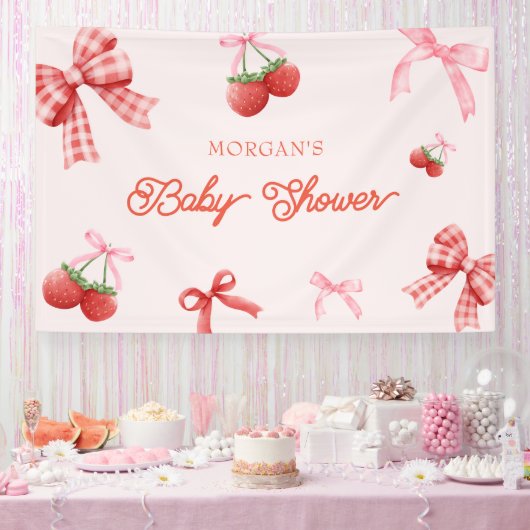 Berry Sweet Roze Coquette Baby shower Spandoek (Feest)
