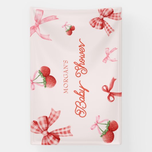 Berry Sweet Roze Coquette Baby shower Spandoek (Verticaal)
