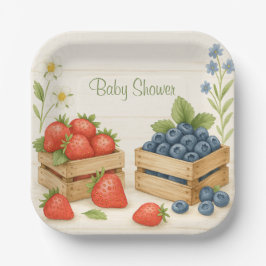 Berry Sweet Rustic Baby shower Paper Bord