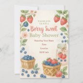 Berry Sweet Rustic Design Baby shower Uitnodiging (Voorkant)