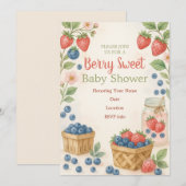 Berry Sweet Rustic Design Baby shower Uitnodiging (Voorkant / Achterkant)