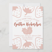 "Berry Sweet" Schattige modern aardbei Baby shower Kaart (Voorkant)