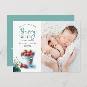 Berry Sweet Sip and See Baby shower nodigt uit Feestdagenkaart