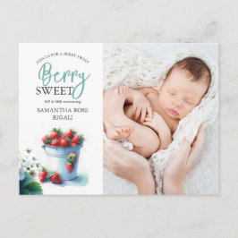 Berry Sweet Sip and See Baby shower nodigt uit Feestdagenkaart