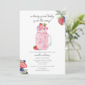 Berry Sweet Smoothie Baby shower Kaart (Staand voorkant)