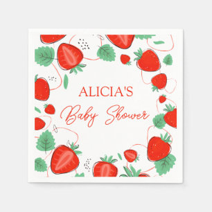 Berry Sweet Strawberries Girl Baby shower Servet