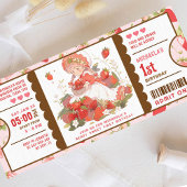 Berry Sweet Strawberry 1e verjaardag ticket Kaart