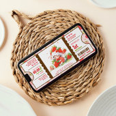 Berry Sweet Strawberry 1e verjaardag ticket Kaart