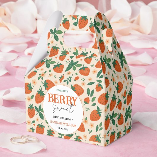 Berry Sweet Strawberry 1st Birthday Party Bedankdoosjes (Huwelijk)