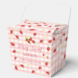 Berry Sweet Strawberry 1st Birthday Party Gift  Bedankdoosjes